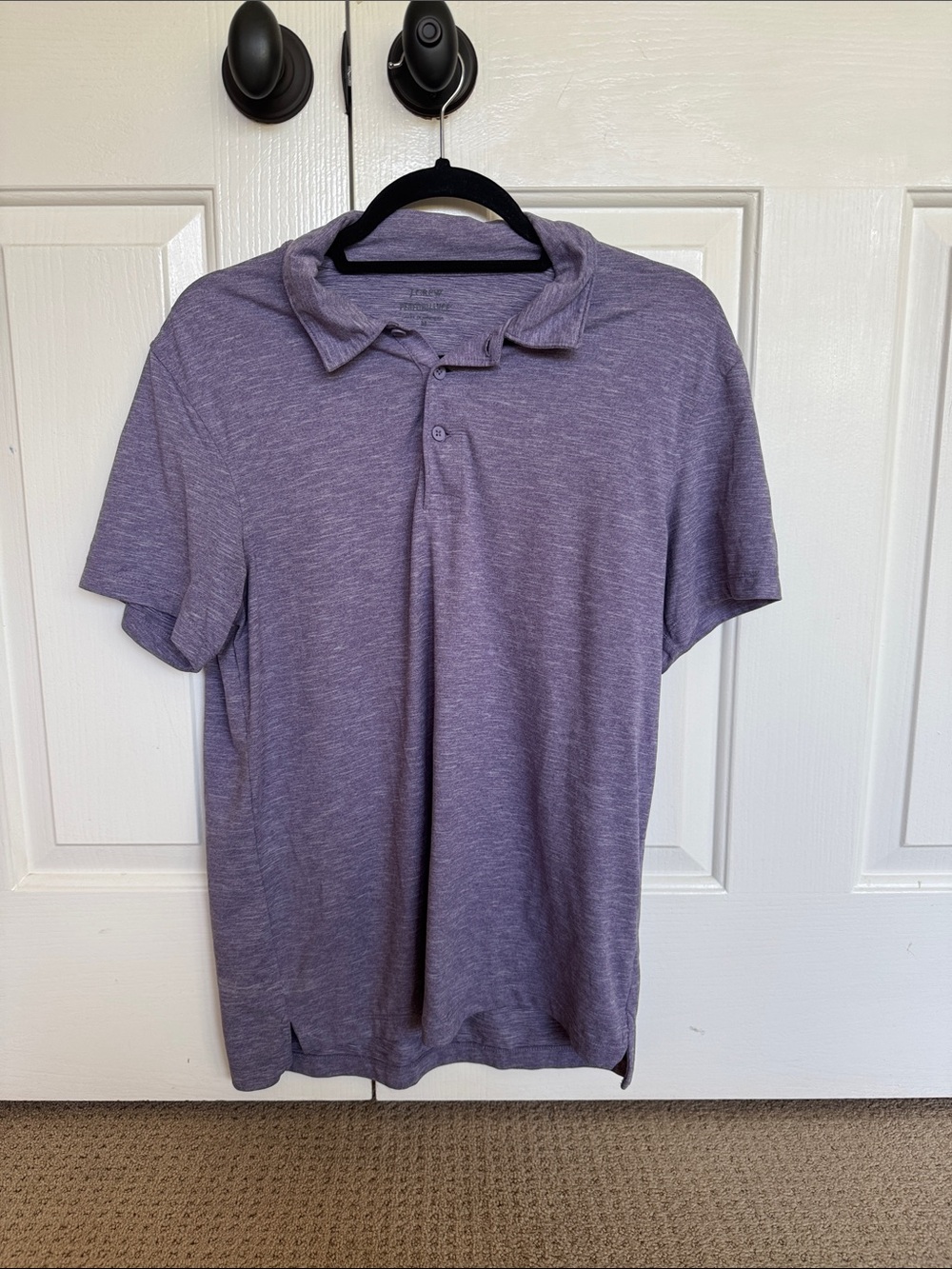 J. Crew Heathered Lavender Short-Sleeve Polo